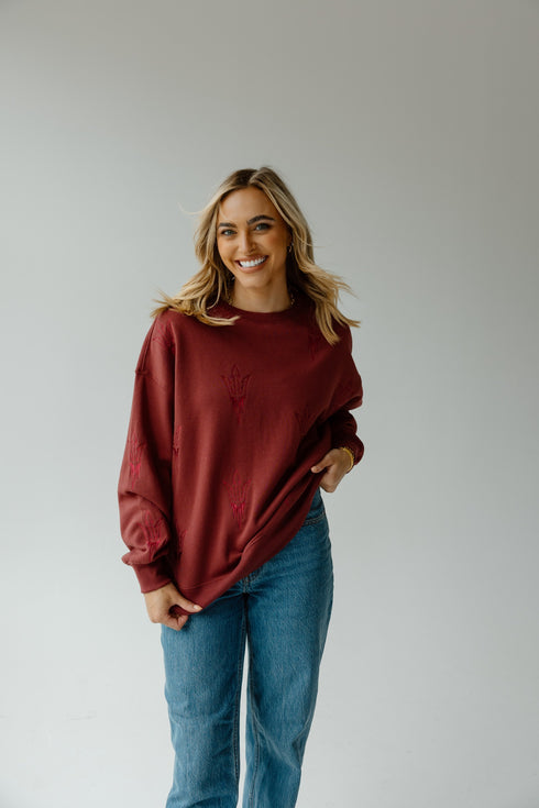 Arizona State Ritter Repeat Lantern Sleeve Crew